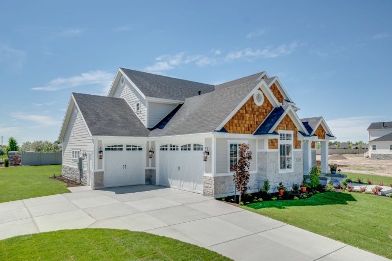 Traditional home with natural wood, siding and stone exterior
