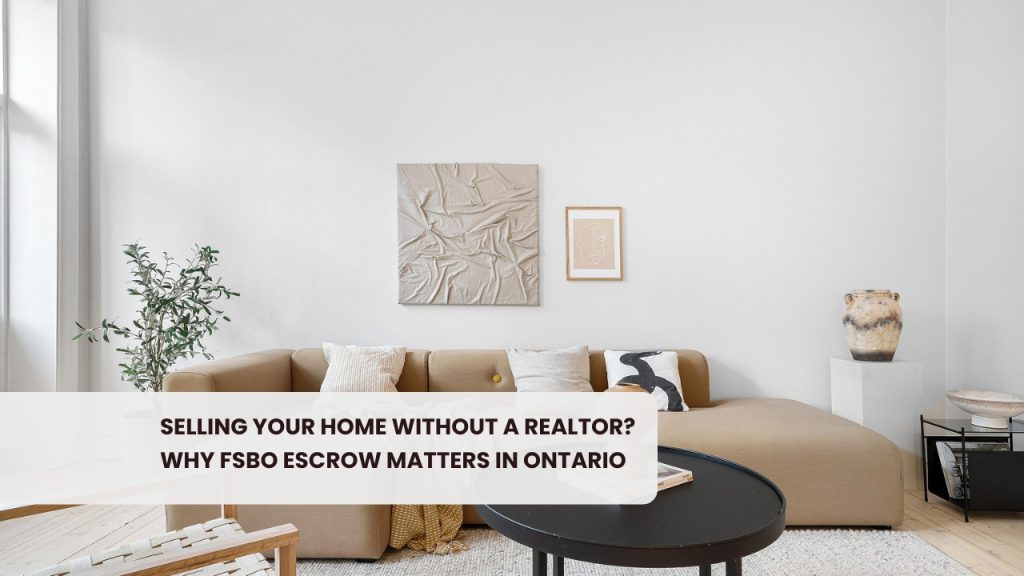 Selling Your Home Without a Realtor? Why FSBO Escrow Matters in Ontario