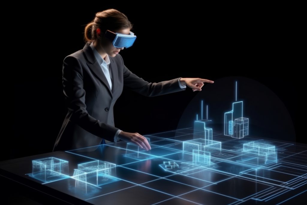 person using ar technology their daily occupation x