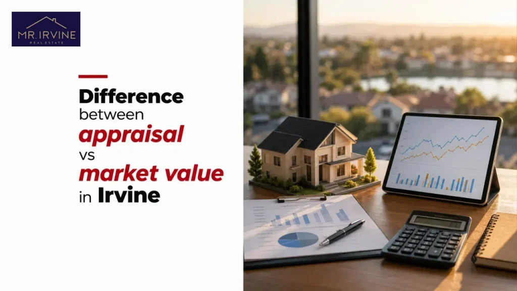 Difference between appraisal vs market value in Irvine