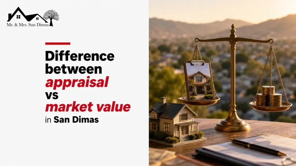 Difference between appraisal vs market value in San Dimas