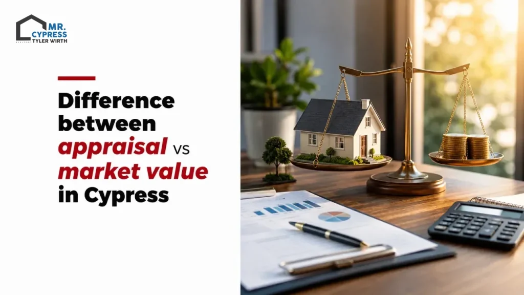 Difference between appraisal vs market value in Cypress