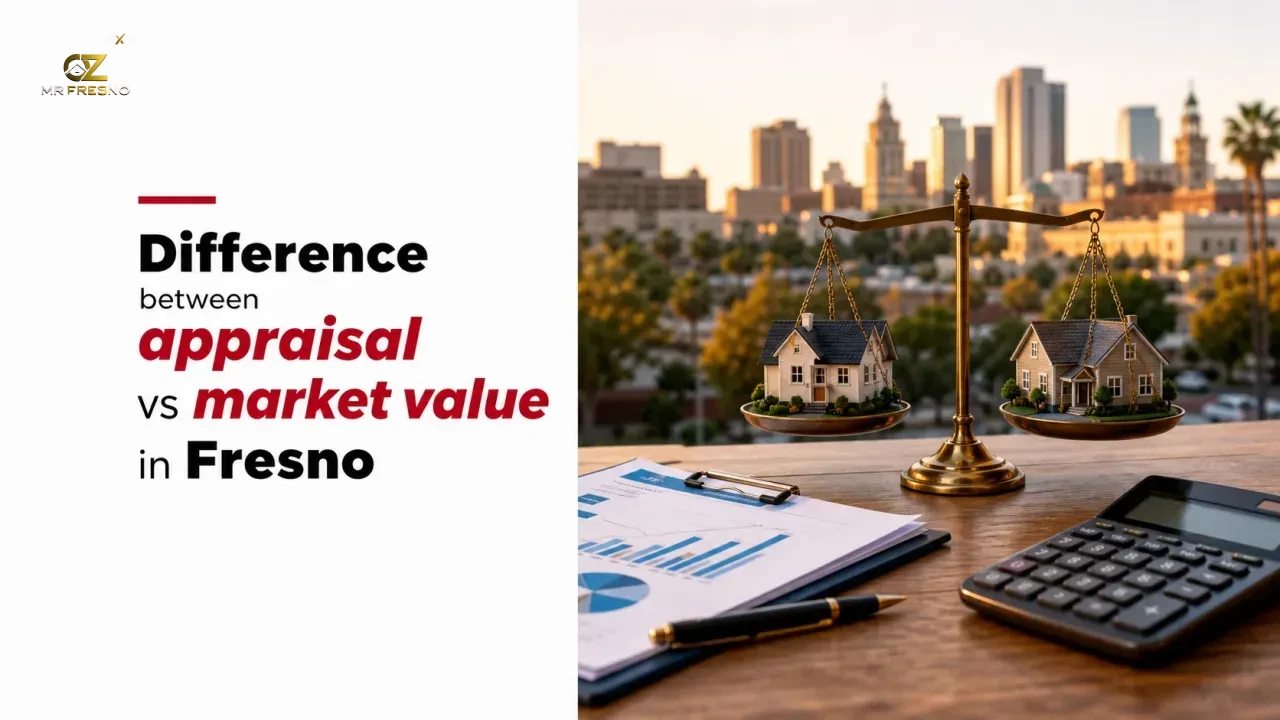Difference between appraisal vs market value in Fresno