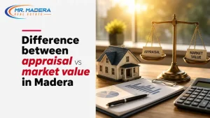 Difference between appraisal vs market value in Madera