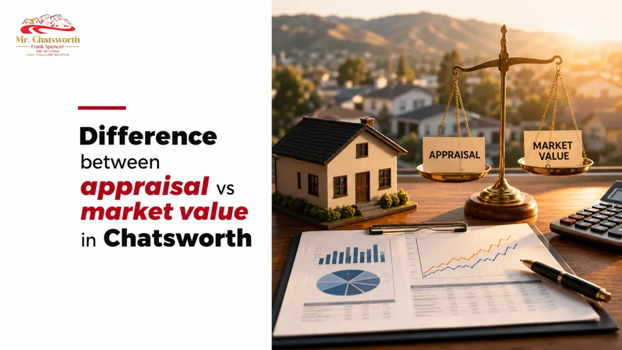 Difference between appraisal vs market value in Chatsworth