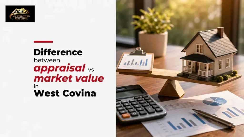Difference between appraisal vs market value in West Covina