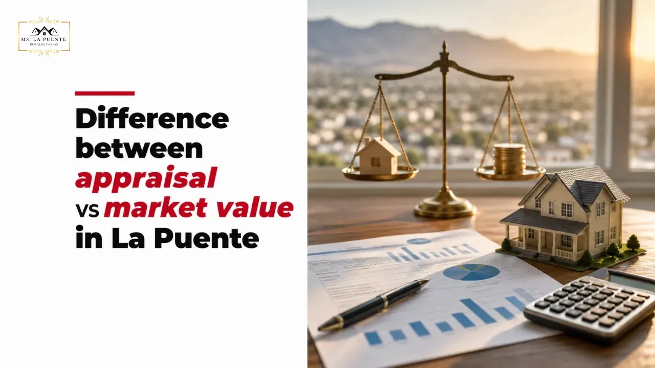 Difference between appraisal vs market value in La Puente