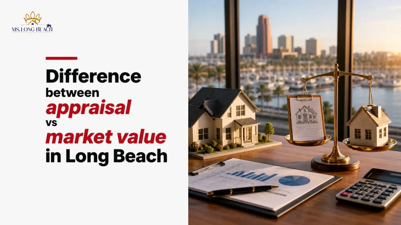Difference between appraisal vs market value in Long Beach