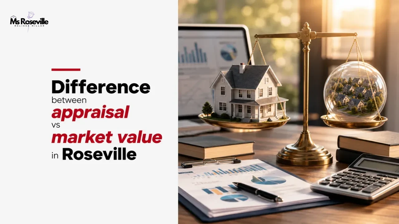 Difference between appraisal vs market value in Roseville