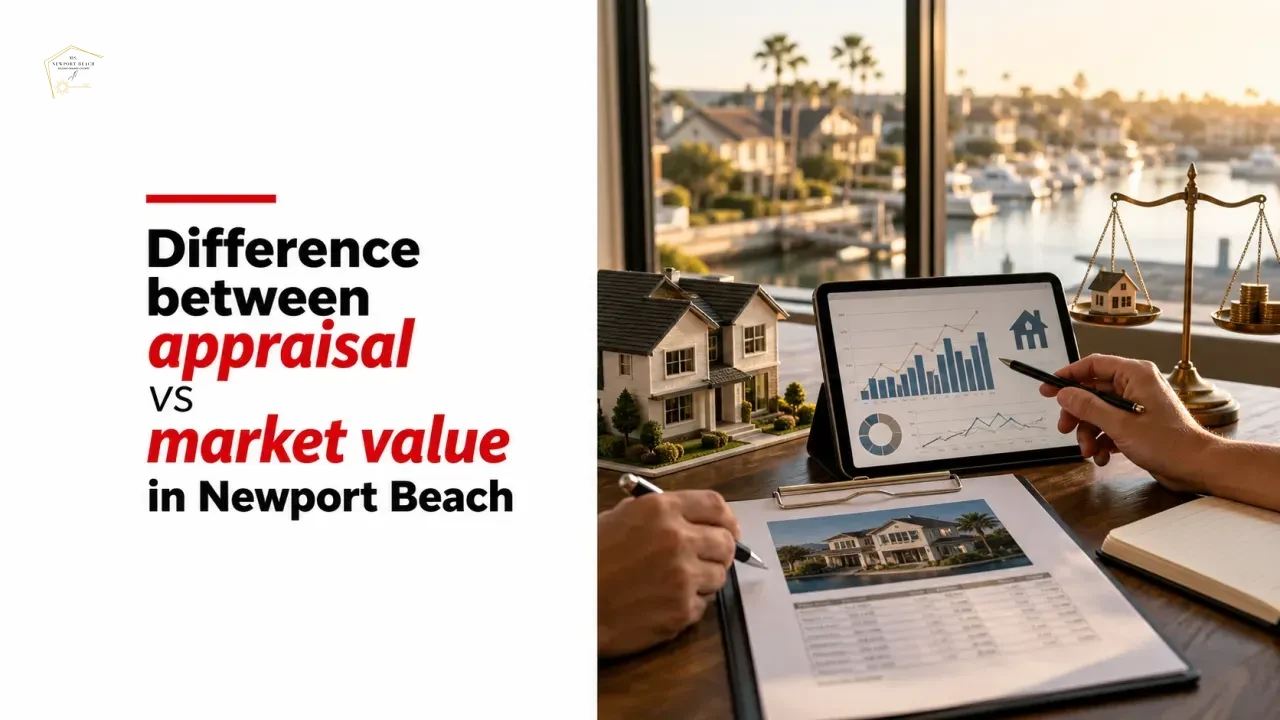 Difference between appraisal vs market value in Newport Beach