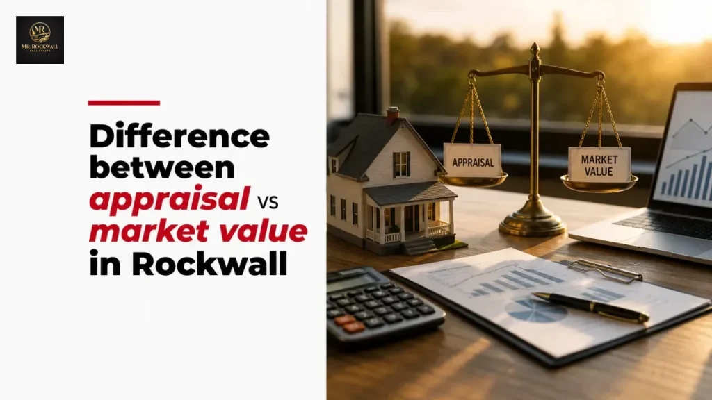 Difference between appraisal vs market value in Rockwall
